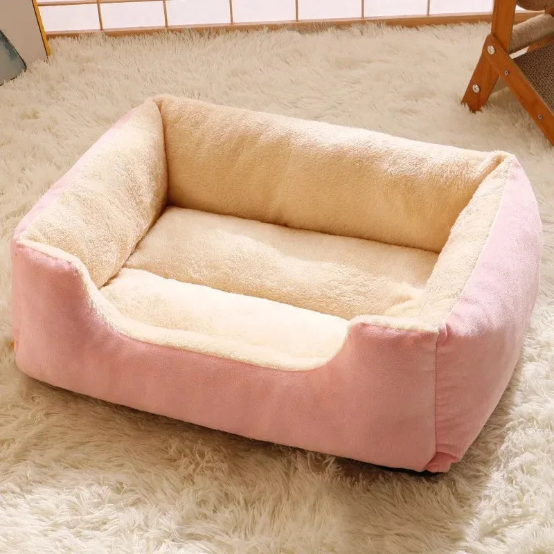 Cozy Winter Cat & Dog Bed - Plush Cushions for Ultimate Comfort and Warmth