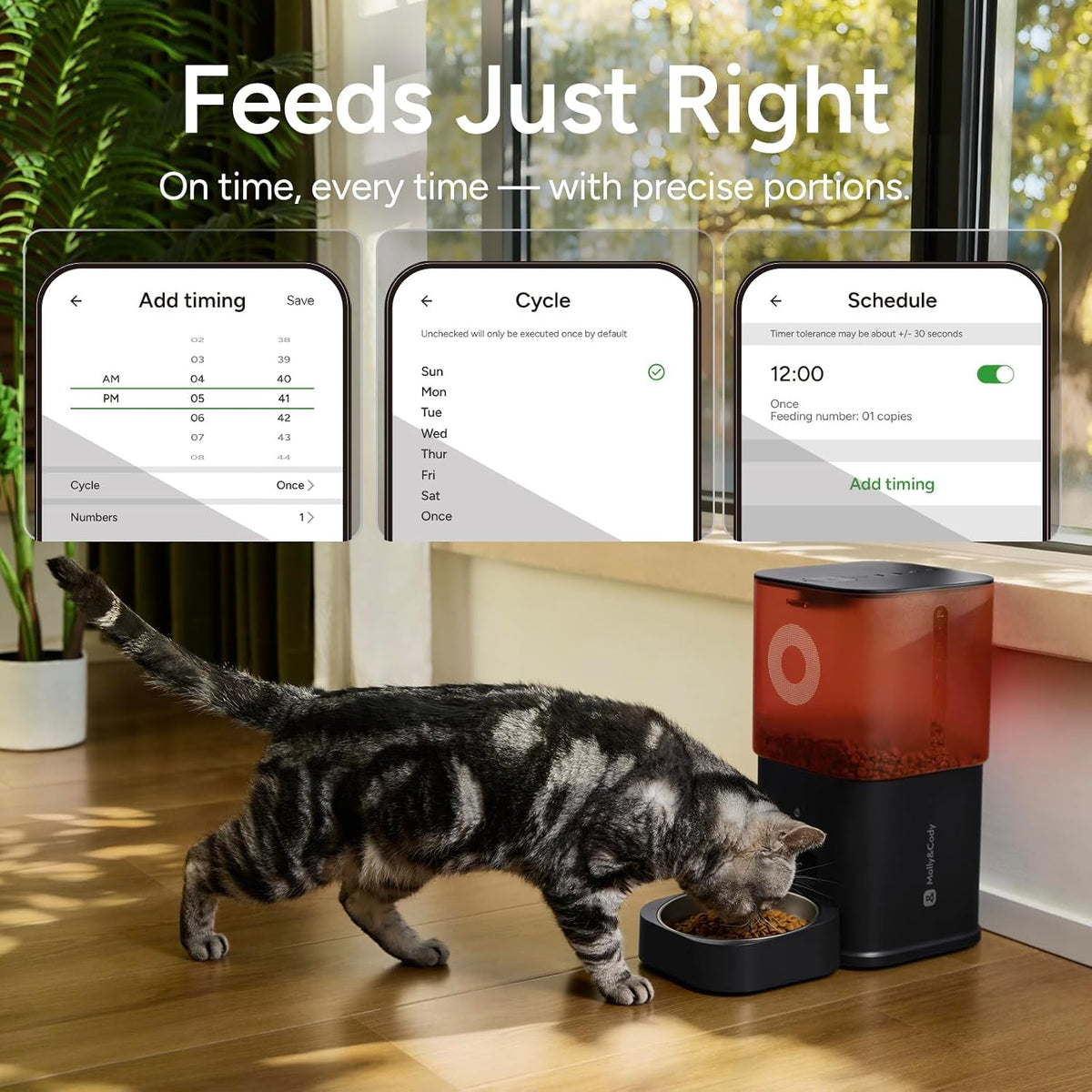 Smart Automatic Cat Feeder with Camera - 6L Capacity, 2-Way Audio, Night Vision, App Control, Stainless Steel Bowl (Black)