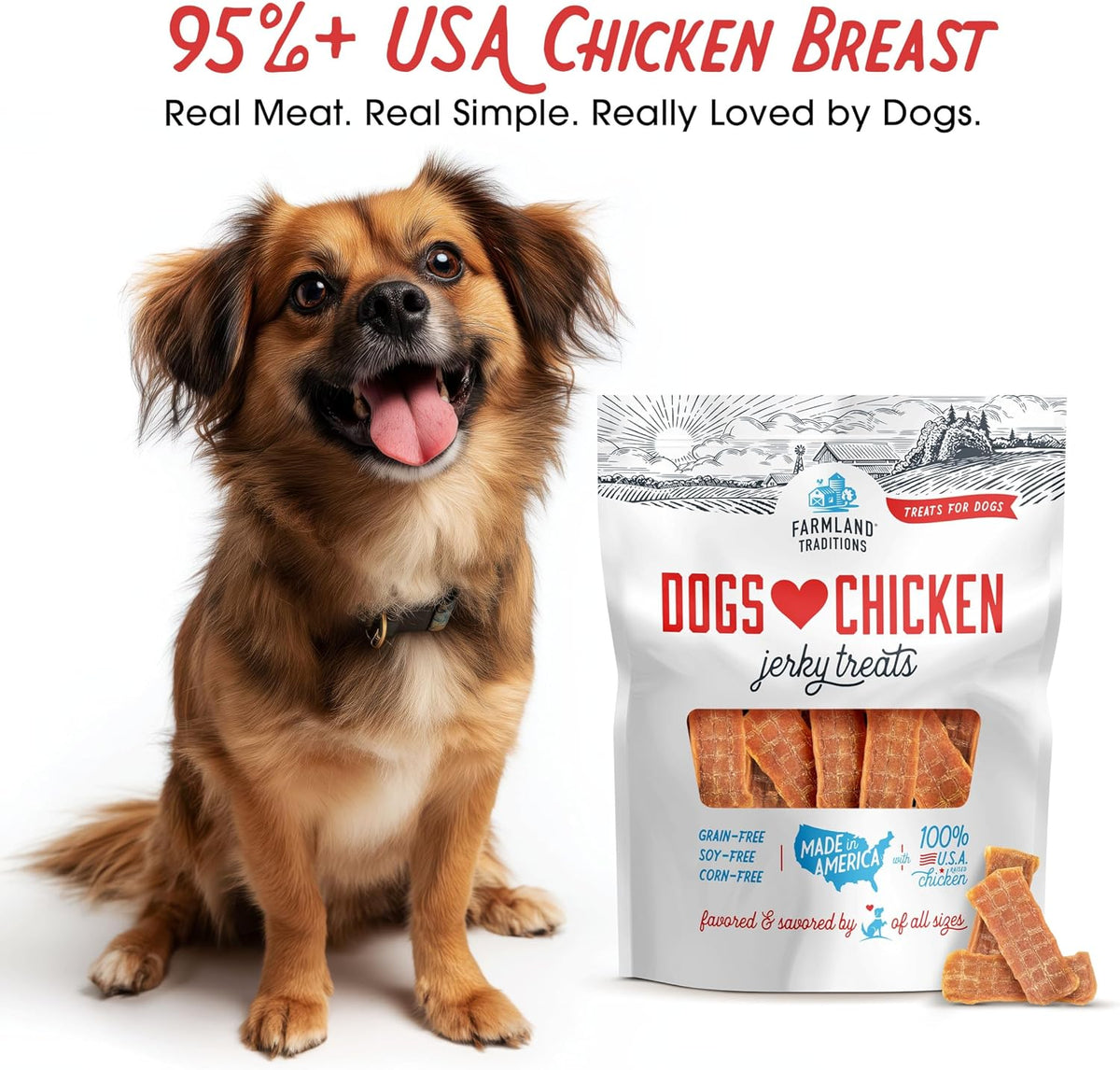 Premium Chicken Jerky Treats for Dogs - Filler Free, 3 Lb Bag