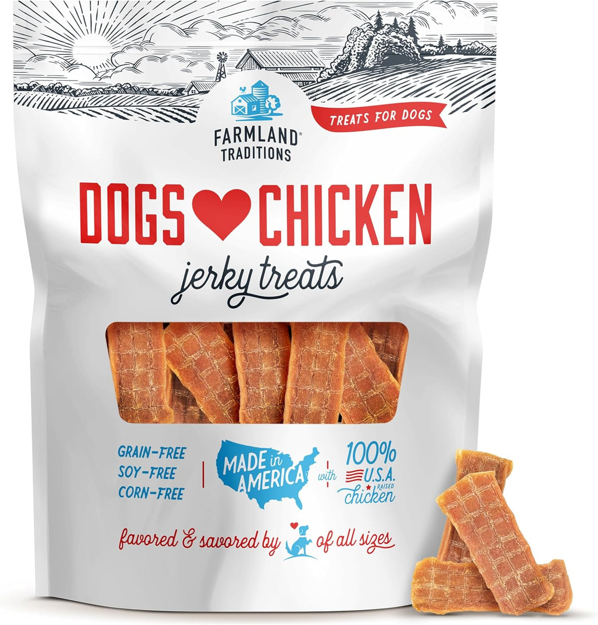 Premium Chicken Jerky Treats for Dogs - Filler Free, 3 Lb Bag
