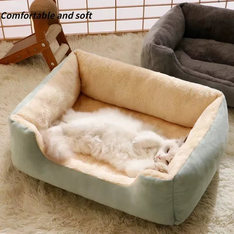 Cozy Winter Cat & Dog Bed - Plush Cushions for Ultimate Comfort and Warmth